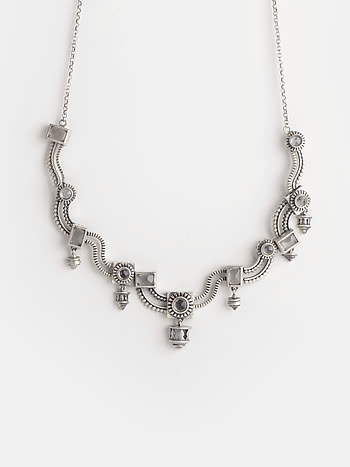 Amazon.com: Oxidised silver Necklace Tribal metal jewelry Antique Texture  Metal bead choker: Clothing, Shoes & Jewelry